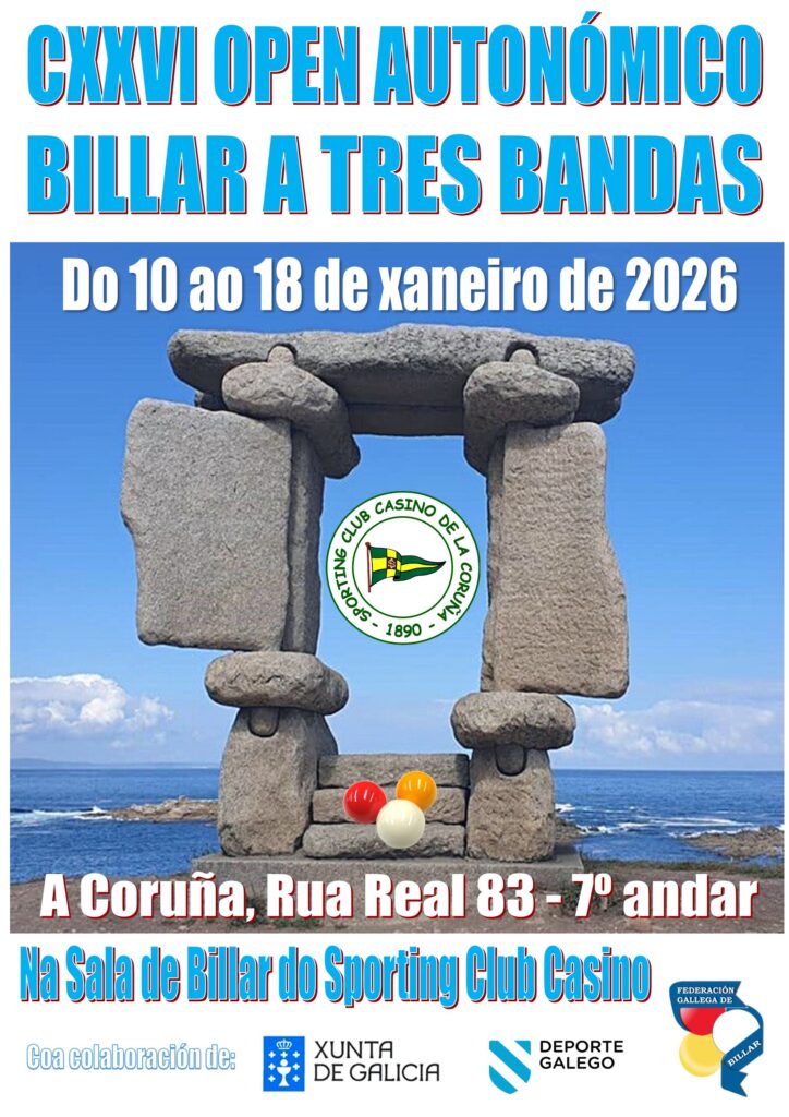 CXXVI Open autonómico billar a tres bandas 2026
